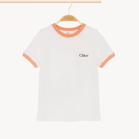 1FF0101-461 [CHLOE] Kids' Crew-Neck T-Shirt Off White (SS26) #CH26SB20860117 (C-EU-E)