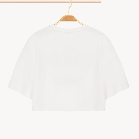 1FF0101-462 [CHLOE] Kids' Cropped Logo T-Shirt Off White (SS26) #CH26SB20859117 (C-EU-E)