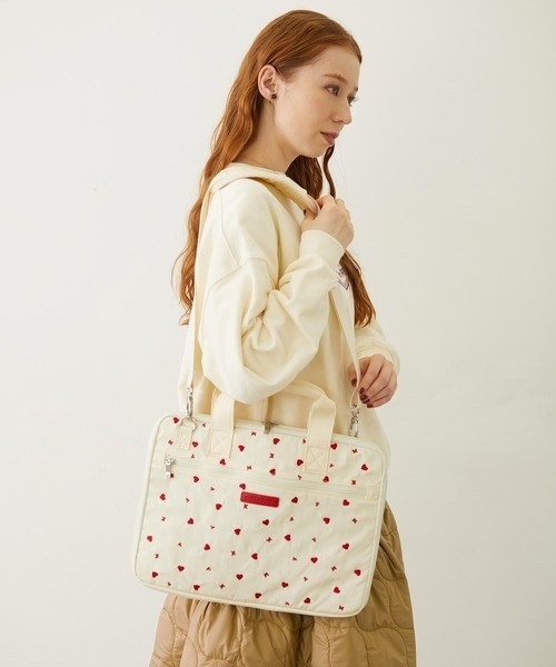 MILKFED. / HEART EMBROIDERY PC BAG