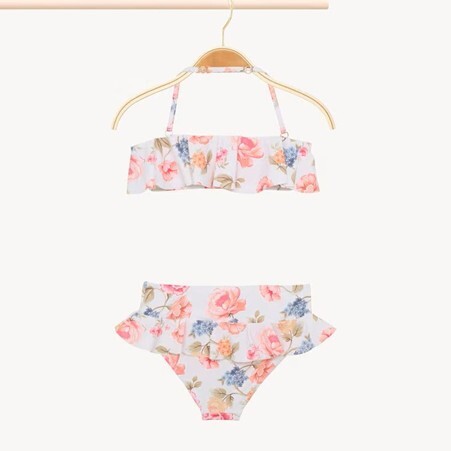 1FF0101-464 [CHLOE] Kids' Two-Piece Swimsuit Pink Roses (SS26) #CH26SB20864S95 (C-EU-E)