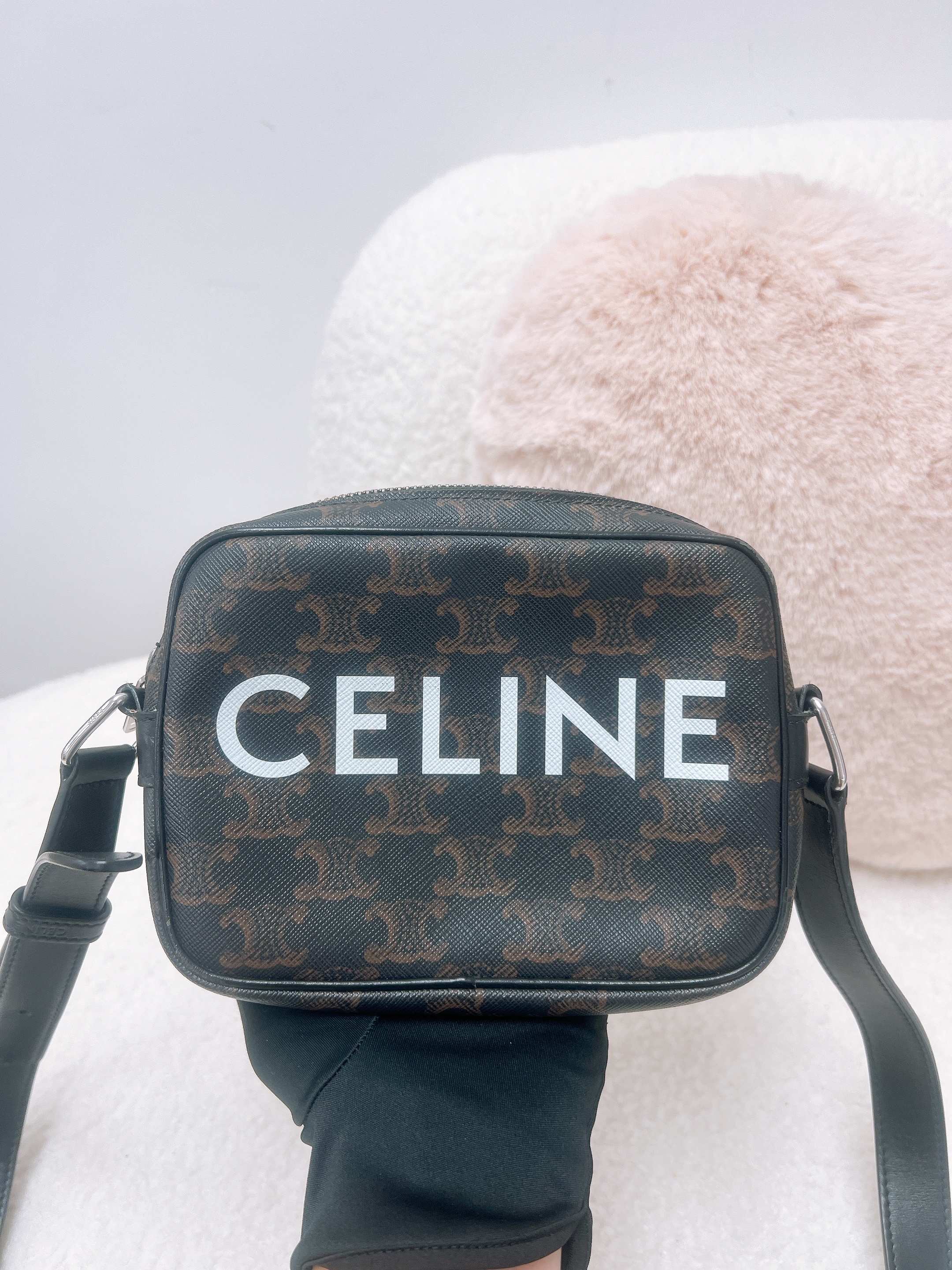 Celine camera bag/ messenger bag small brown monogram