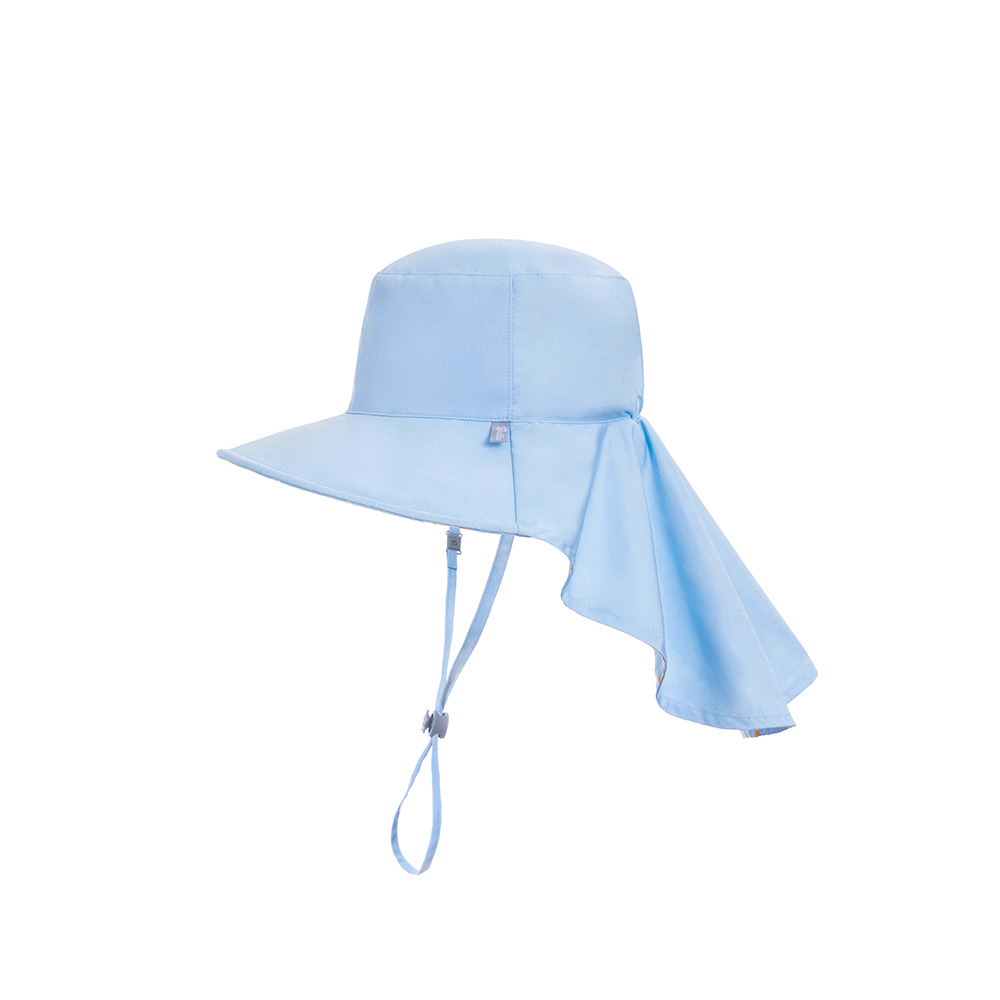 台灣BrilleBrille 兒童頸部防護雙面防曬帽/帽簷加長型 - 企鵝芒果冰 (禮盒包裝)