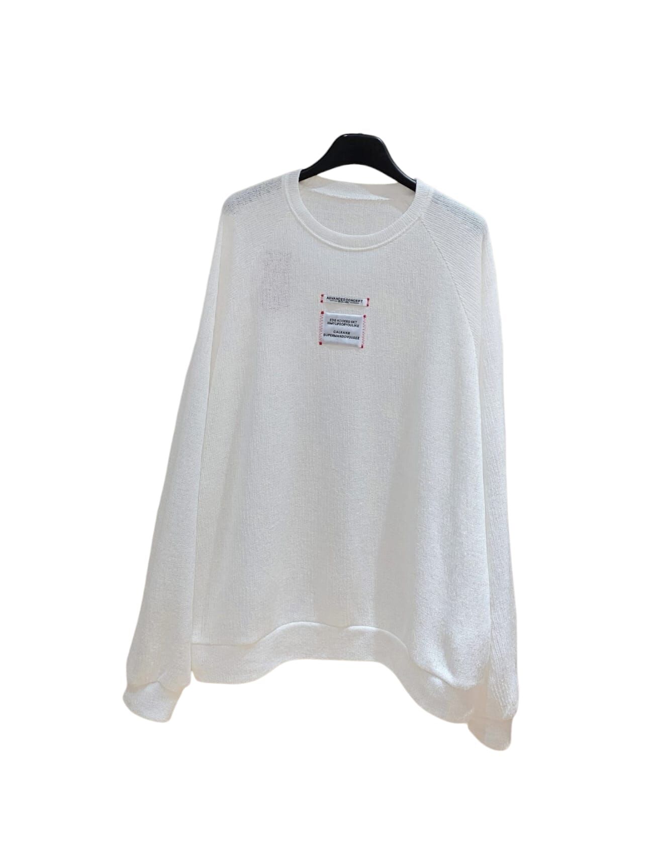 A20 #23708 線綿車章Top - 白色