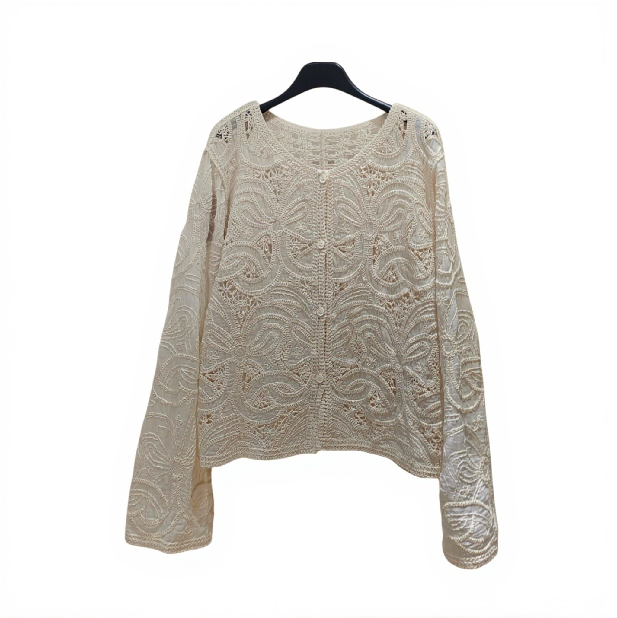 A22 #23787 織花線外套 - 米色