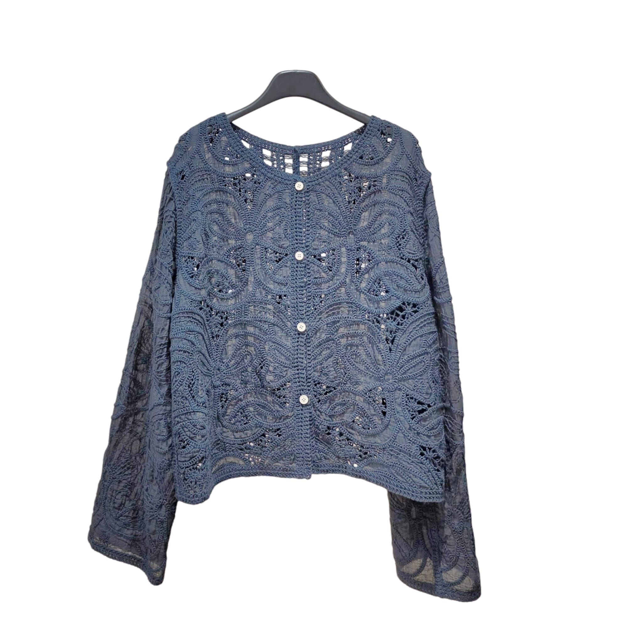 A23 #23787 織花線外套 - 寶藍色