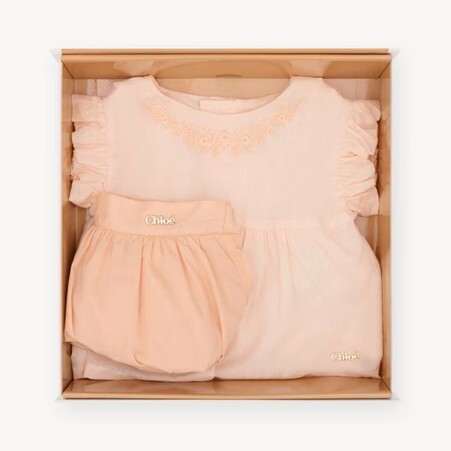 1FF0101-480 [CHLOE] Baby Top & Bloomers Gift Set Pink Pastel (SS26) #CH26SB20923440 (C-EU-E)
