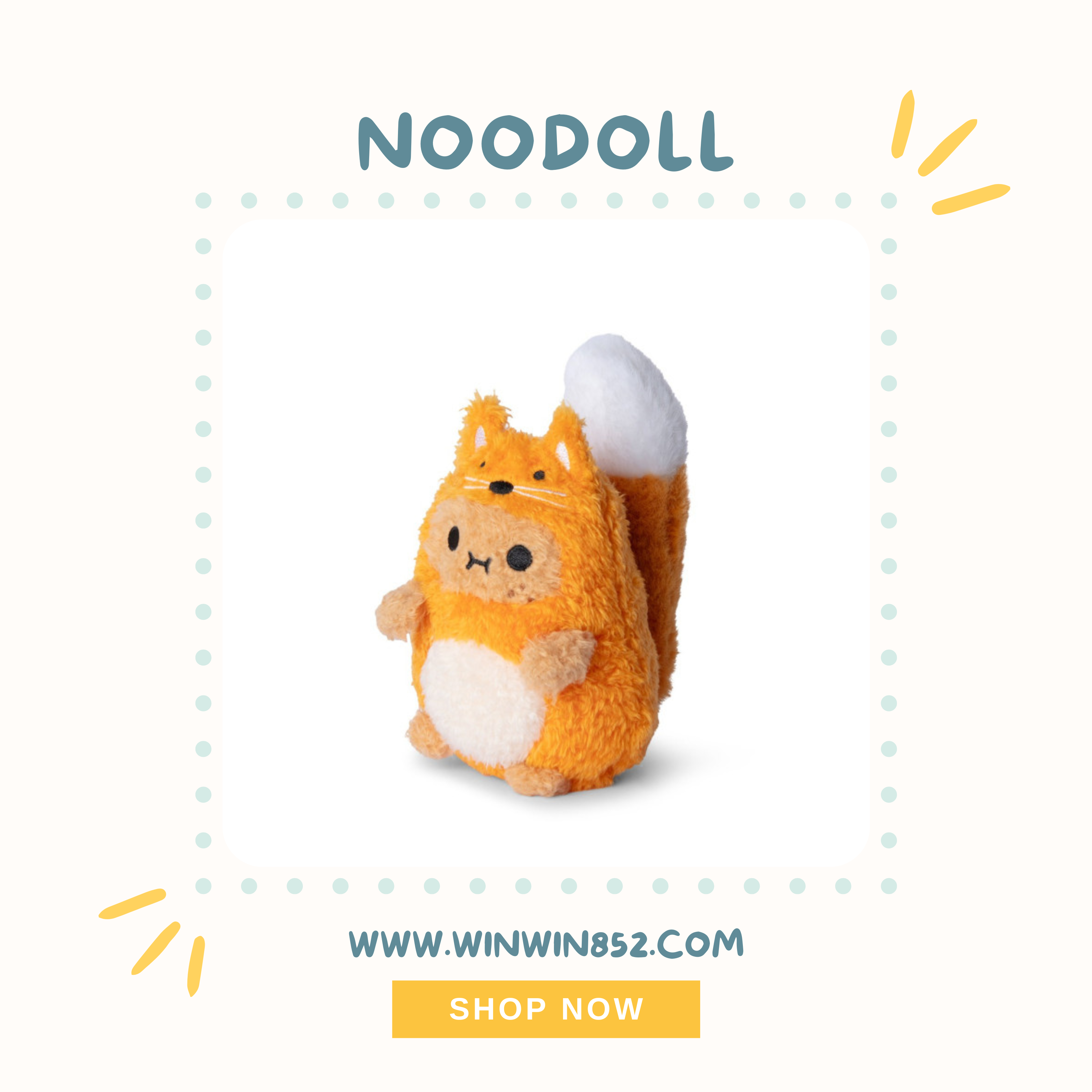 Noodoll Foxy Ricespud Mini Sitting Plush Toy