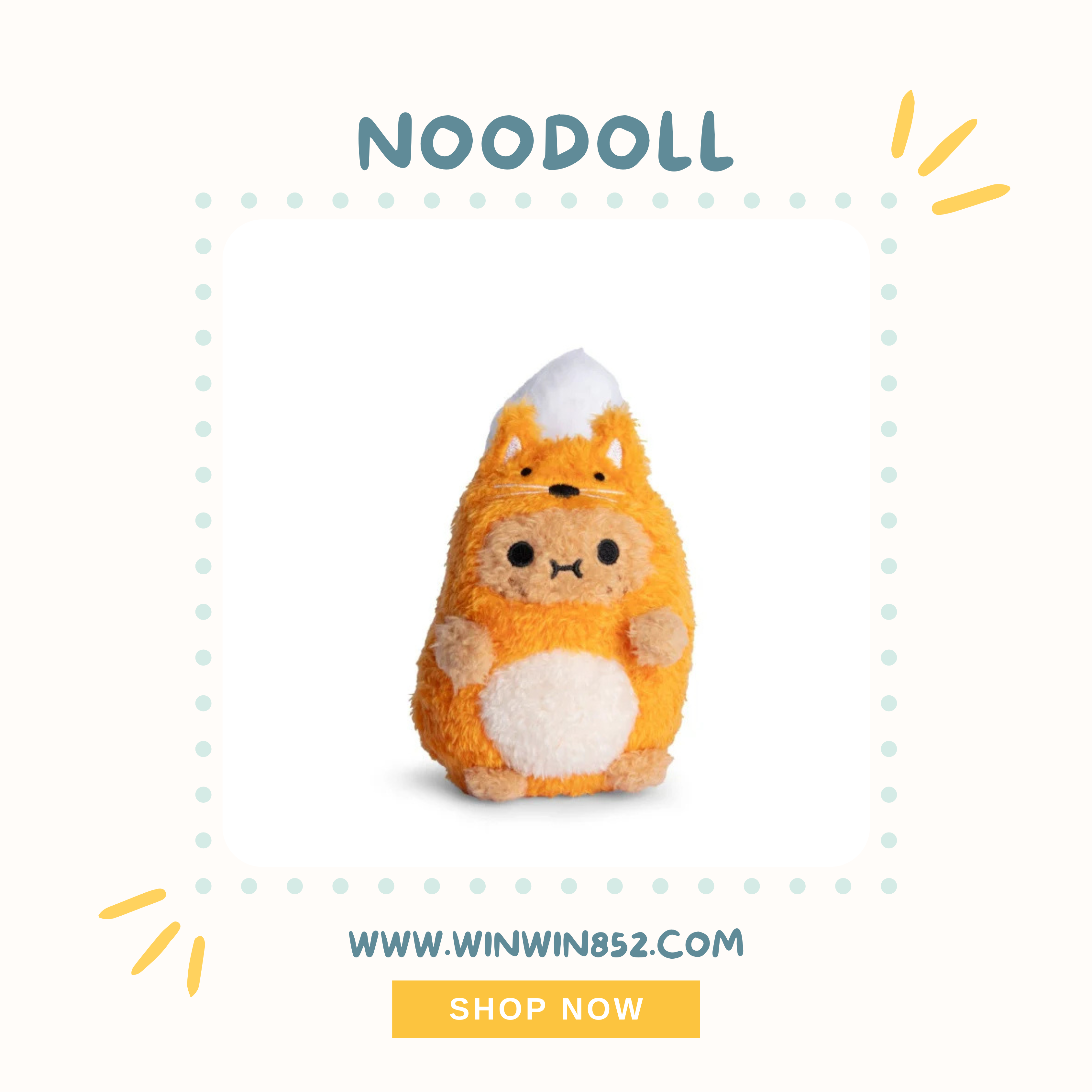 Noodoll Foxy Ricespud Mini Sitting Plush Toy