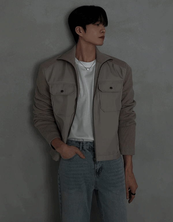 Combi 混合針織拉鍊夾克