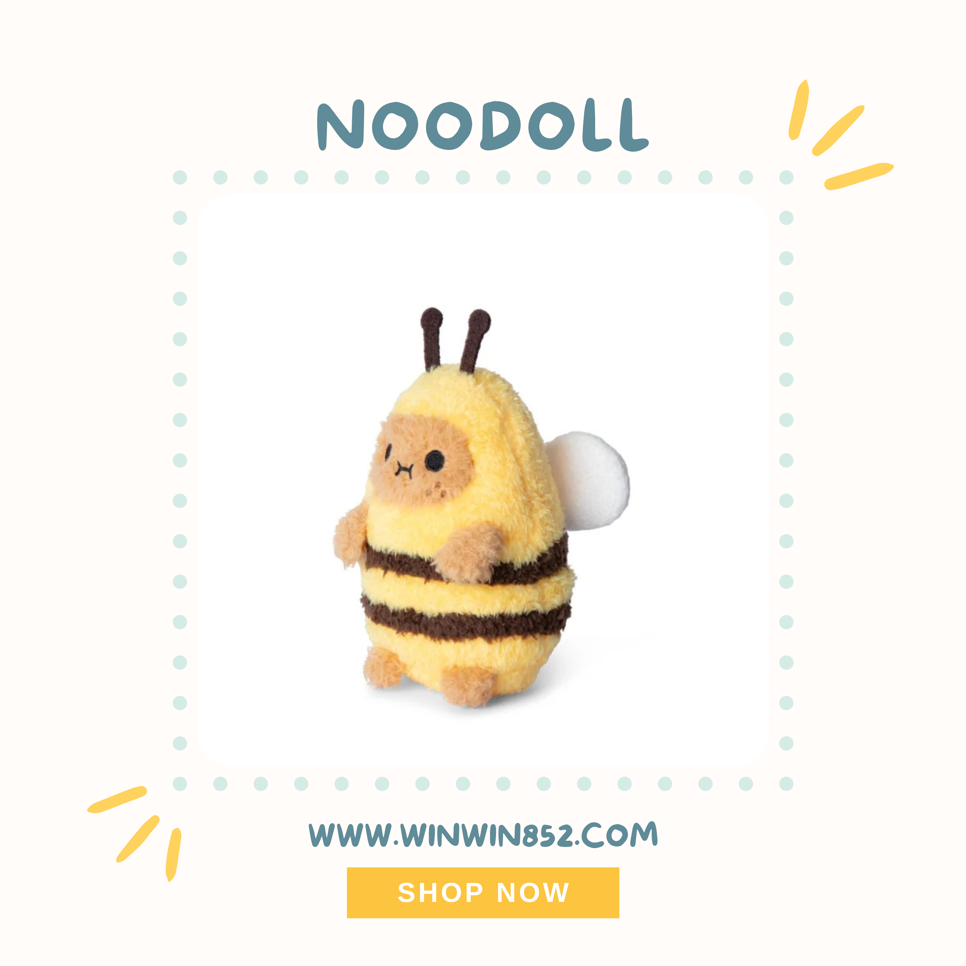 Noodoll Bee Ricespud Mini Sitting Plush Toy
