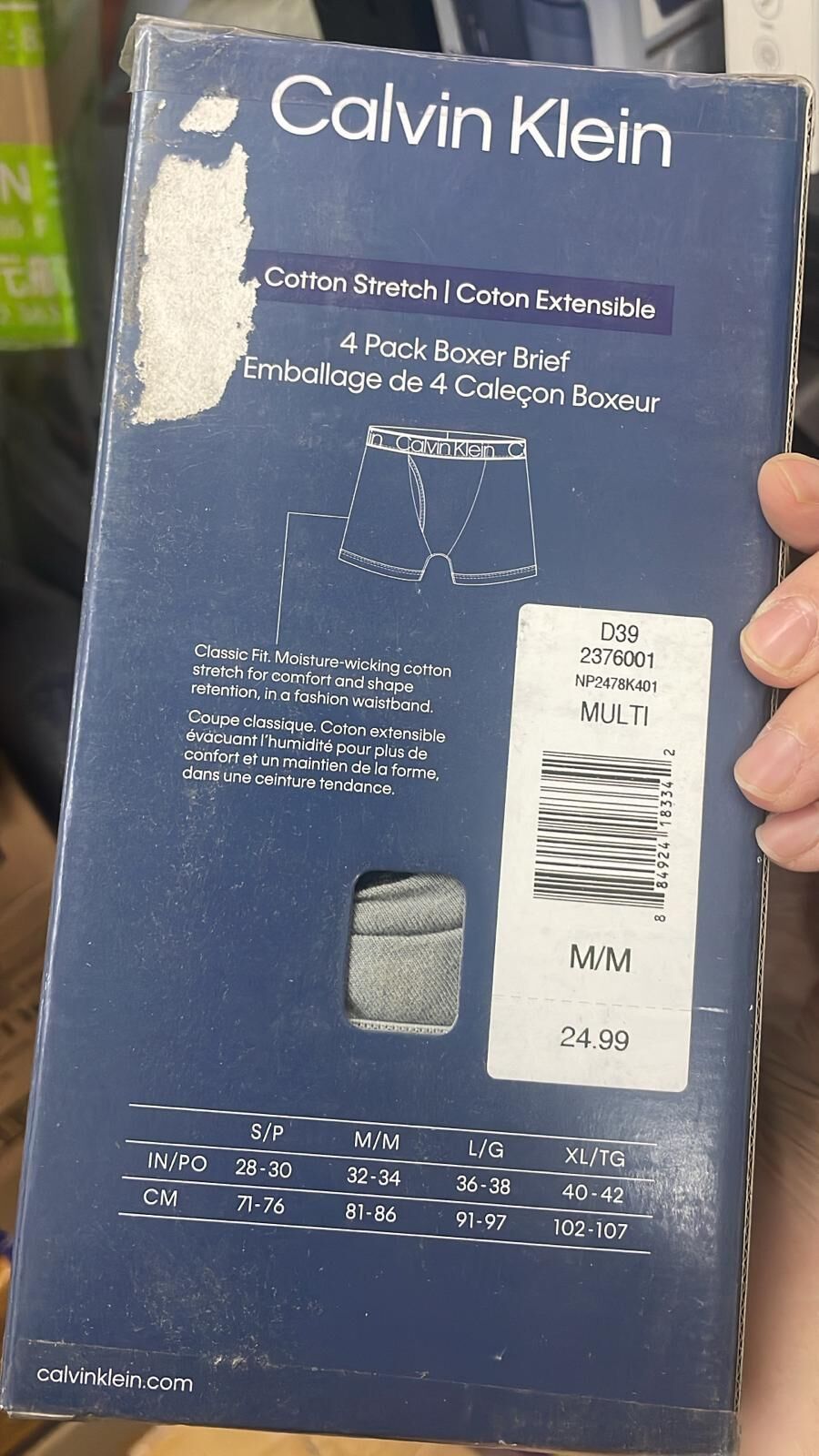 現貨 Calvin Klein男裝boxer（Size M)（藍色盒）