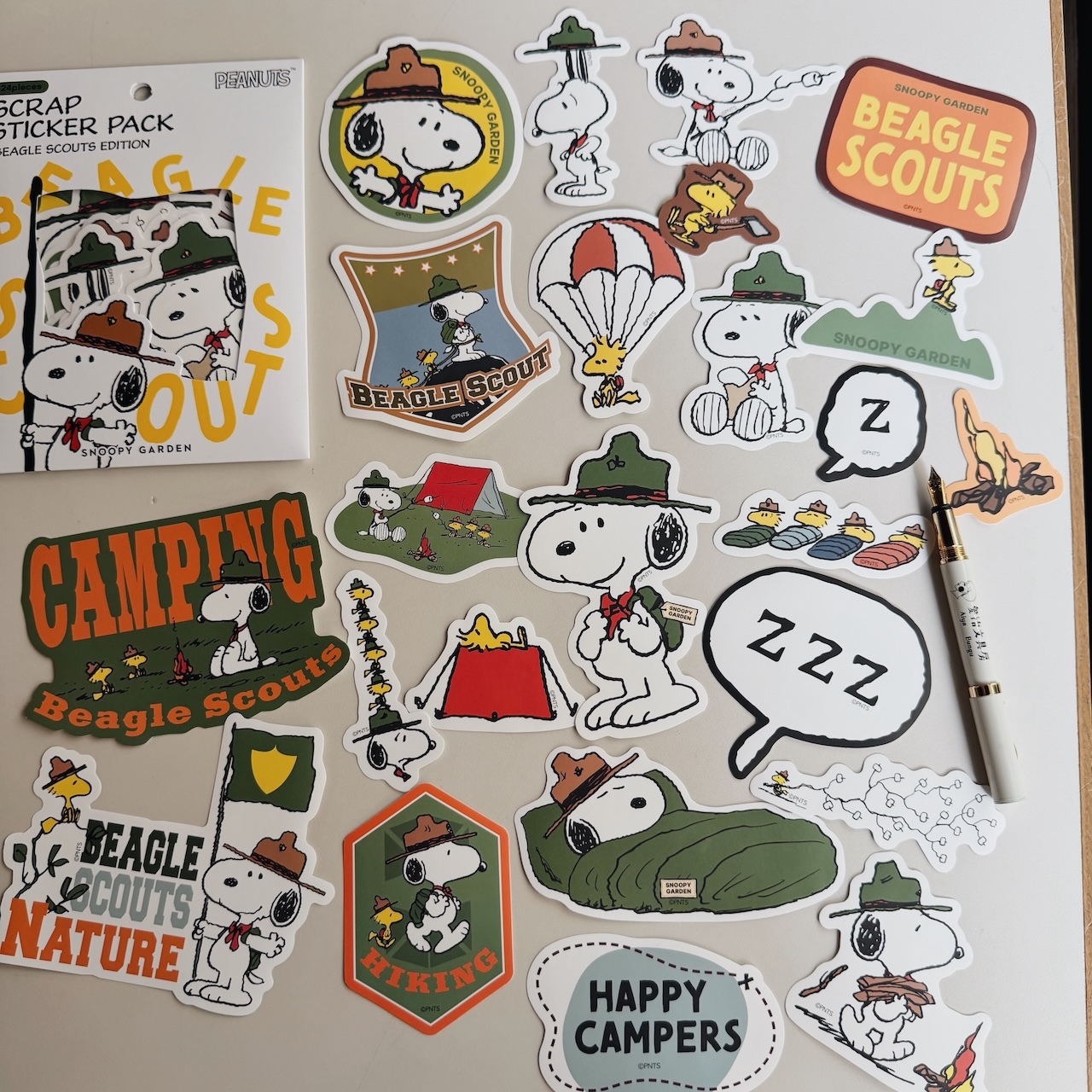 露營_Snoopy Garden 限定版貼紙包 24入｜日本Snoopy