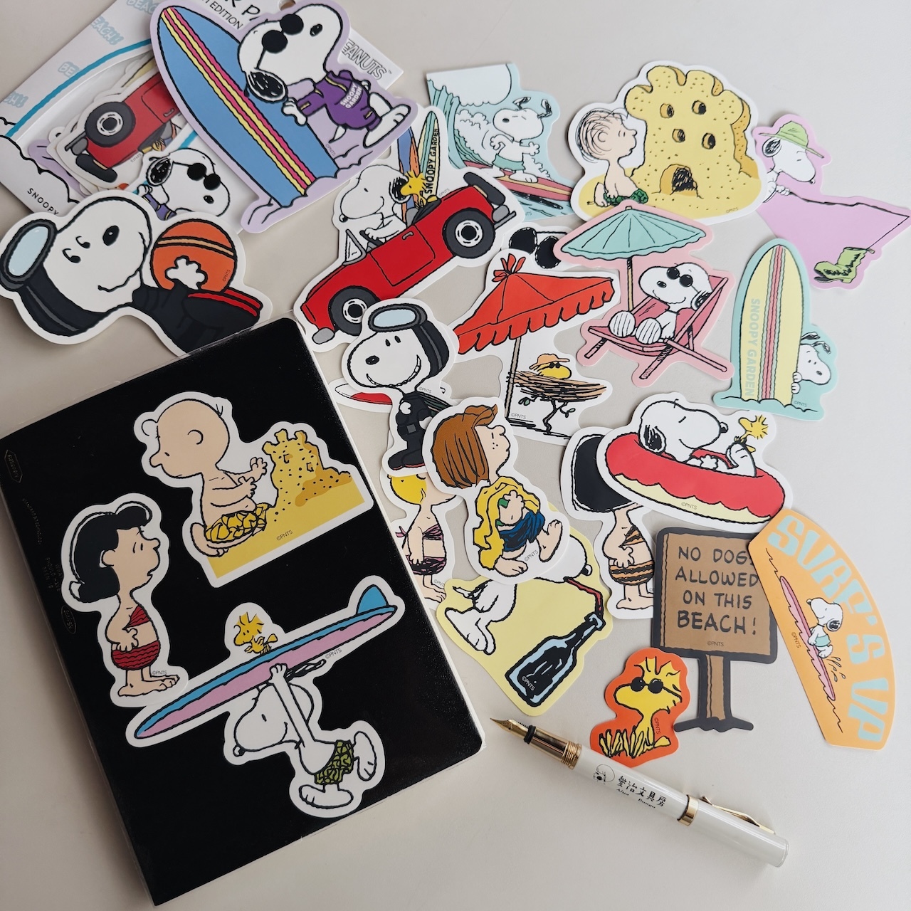 海灘_Snoopy Garden 限定版貼紙包 24入｜日本Snoopy