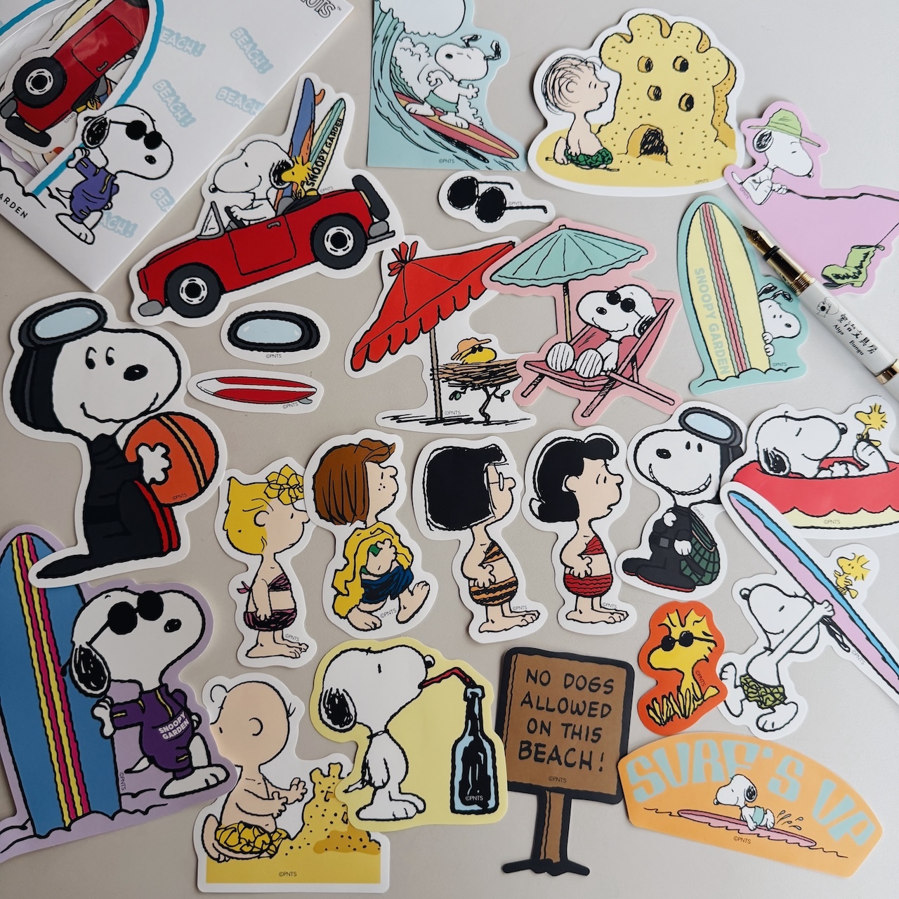 海灘_Snoopy Garden 限定版貼紙包 24入｜日本Snoopy