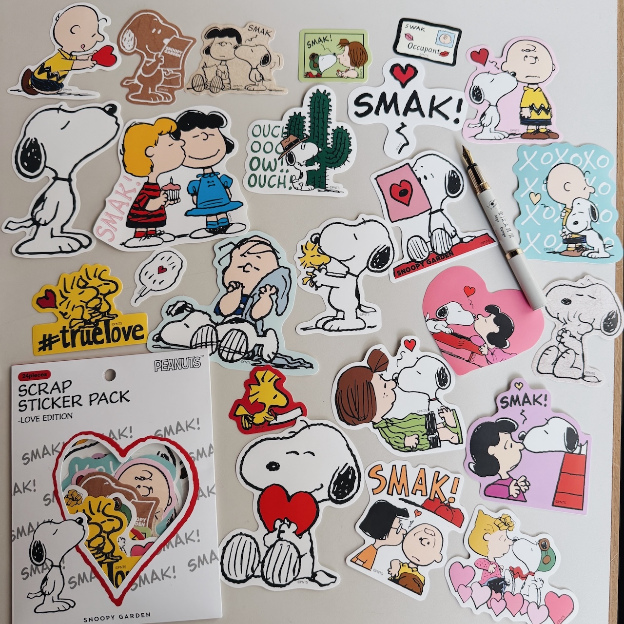 LOVE_Snoopy Garden 限定版貼紙包 24入｜日本Snoopy