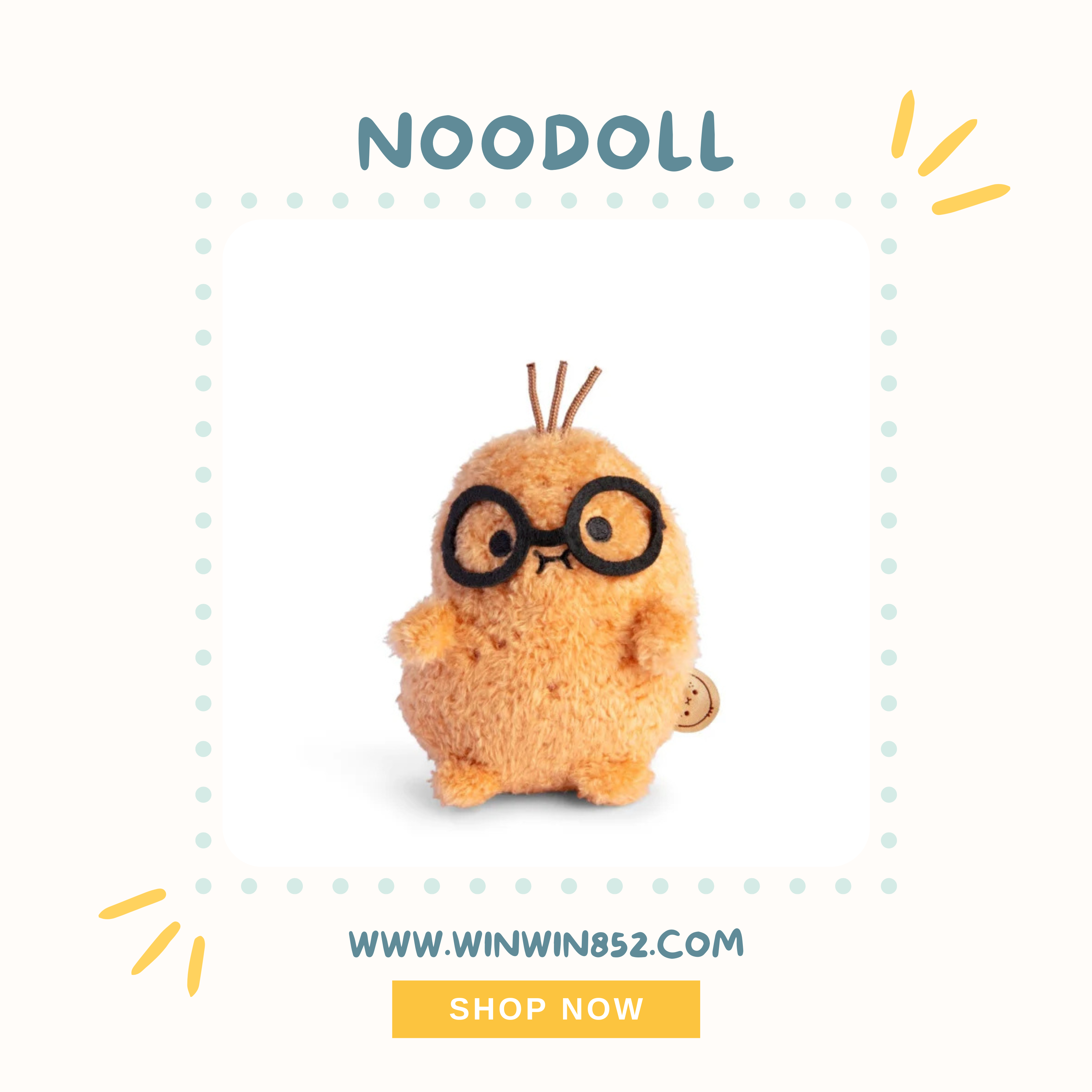 Noodoll Professor Ricespud Mini Sitting Plush Toy