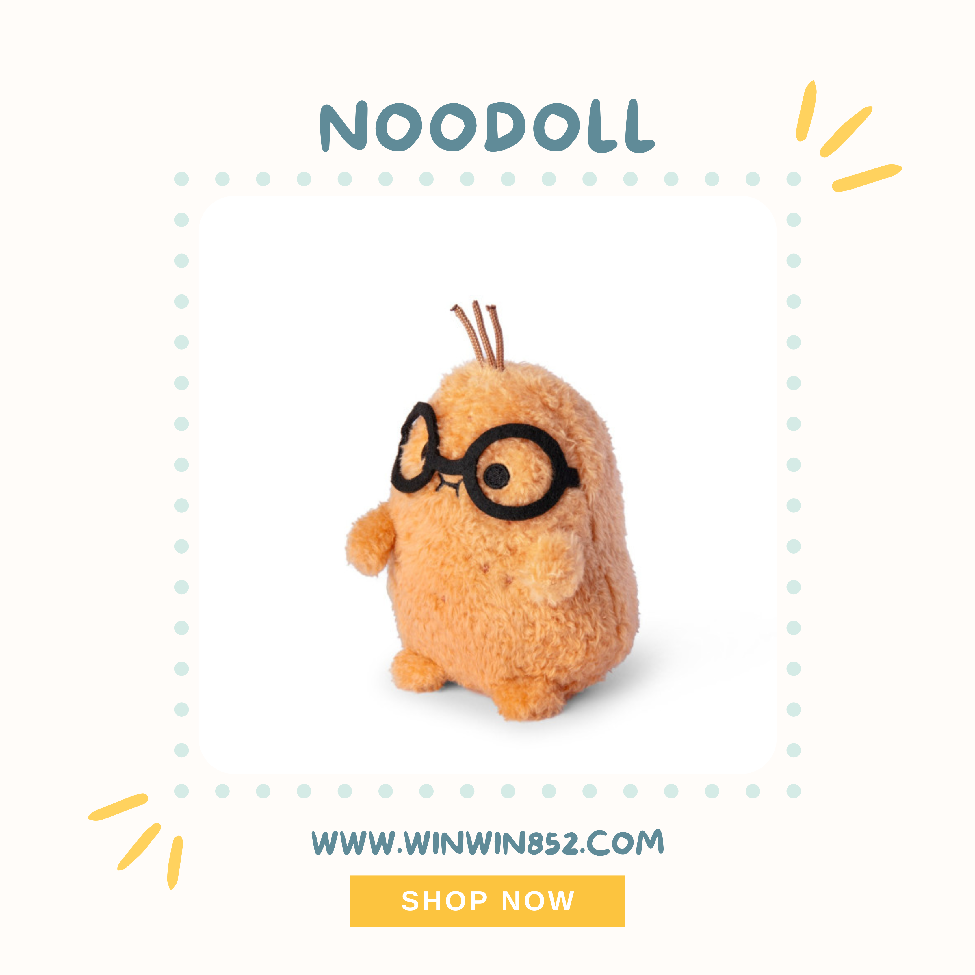 Noodoll Professor Ricespud Mini Sitting Plush Toy