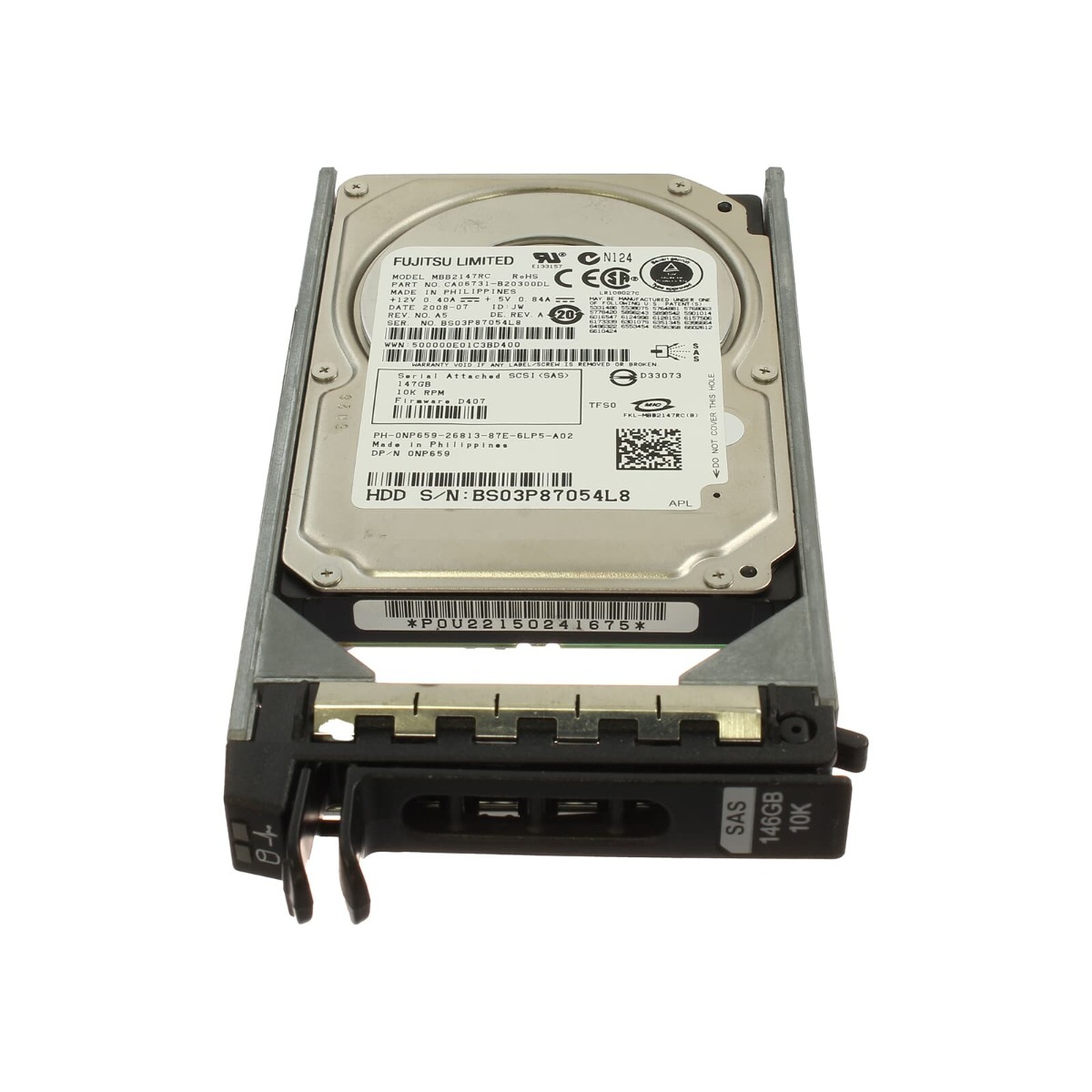 0NP659 DELL 146GB 10K SAS SINGLE PORT HARD DRIVE (Refurbished)