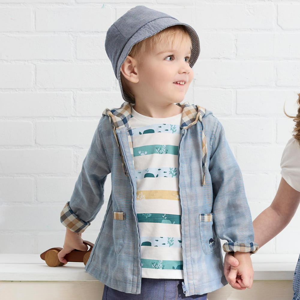 PIPPY沁涼棉質海洋世界印花圓領短袖上衣 綠