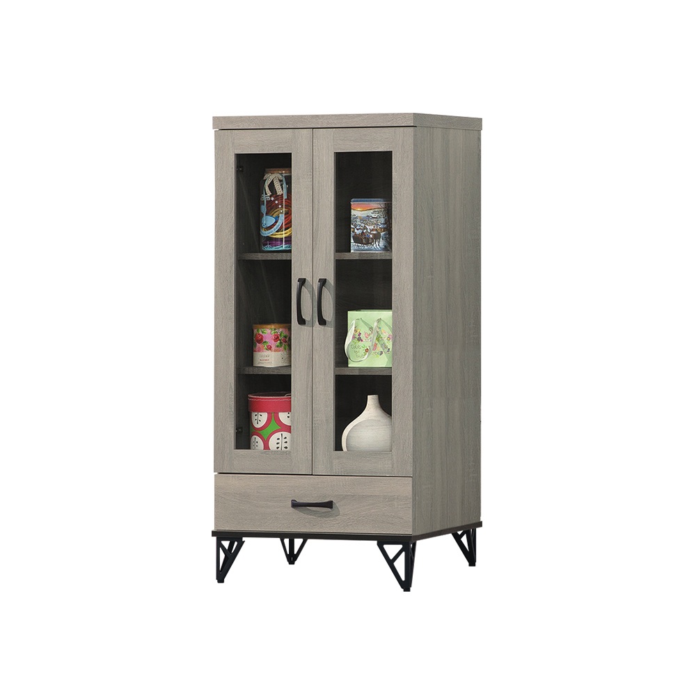 柏蒂家居-卡特森2尺二門一抽中展示櫃/書櫃/收納置物矮櫃