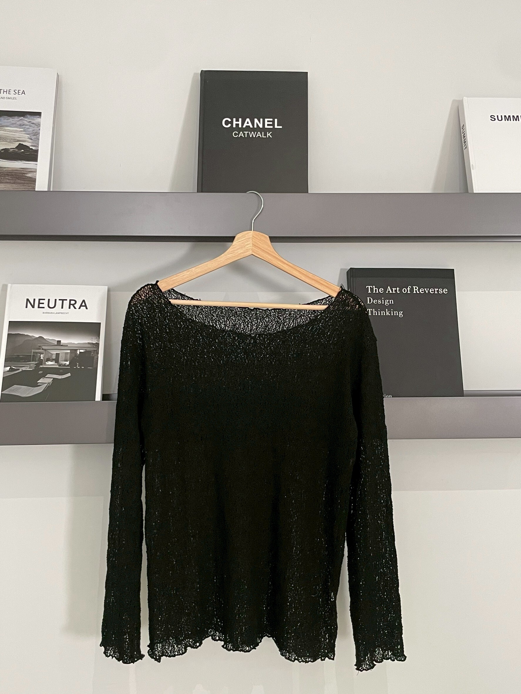 (現貨)🇰🇷#AL116 木耳滾邊長版針織衣(綠/黑/米白)