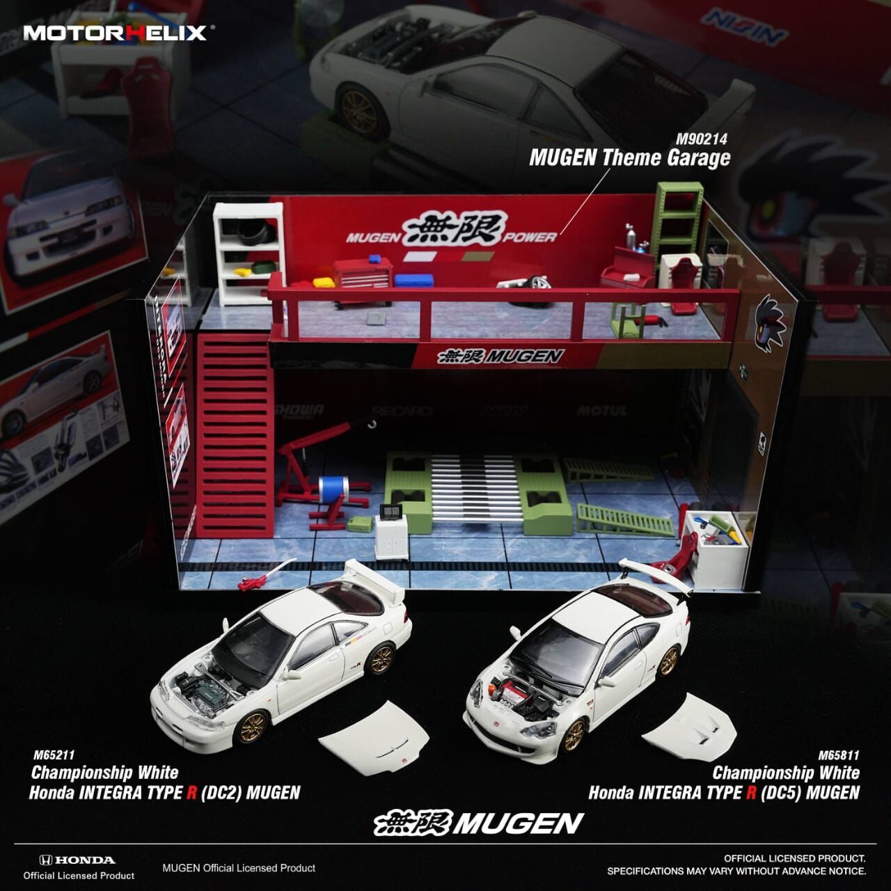 PO-$130 * MOTORHELIX * 1:64 HONDA INTEGRA DC2 MUGEN CHAMPIONSHIP WHITE