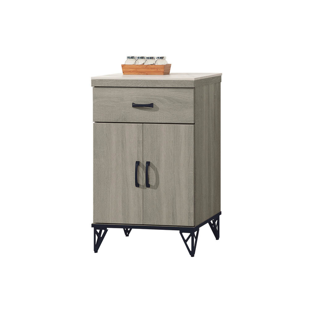 柏蒂家居-卡特森2尺二門一抽岩板餐櫃/電器收納櫃/碗盤櫃/置物矮櫃/飲水機櫃