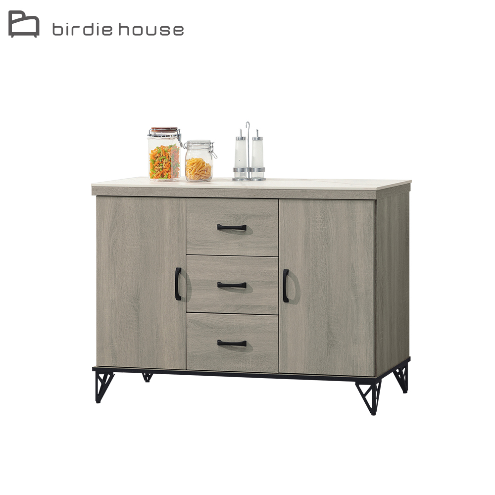 柏蒂家居-卡特森4.1尺二門三抽岩板餐櫃/電器收納櫃/碗盤櫃/置物矮櫃