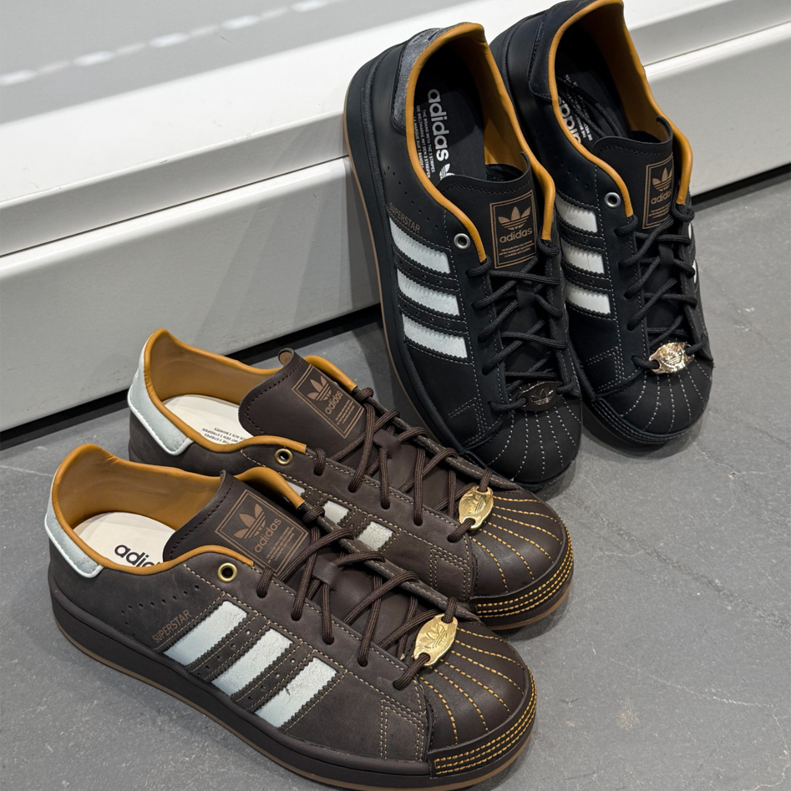 Adidas Superstar II 皮革 仿舊 老錢風 油蠟 貝殼頭 黑色 深棕 復古休閒鞋 KI6590 HP7108