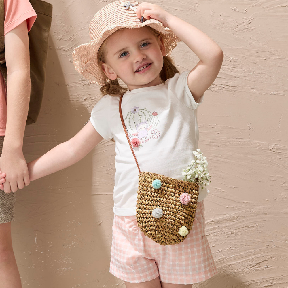 PIPPY 夢幻粉格腰前波浪百搭短褲 粉