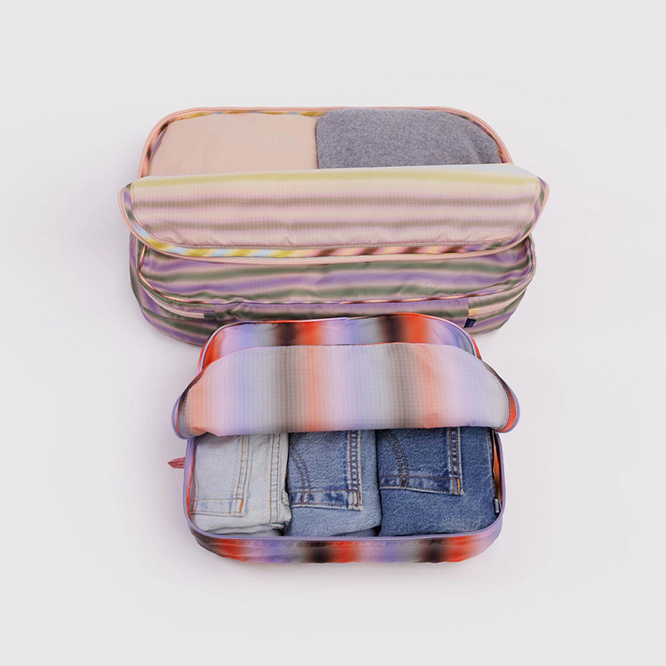 BAGGU Large Packing Cube Set Gradient Stripes