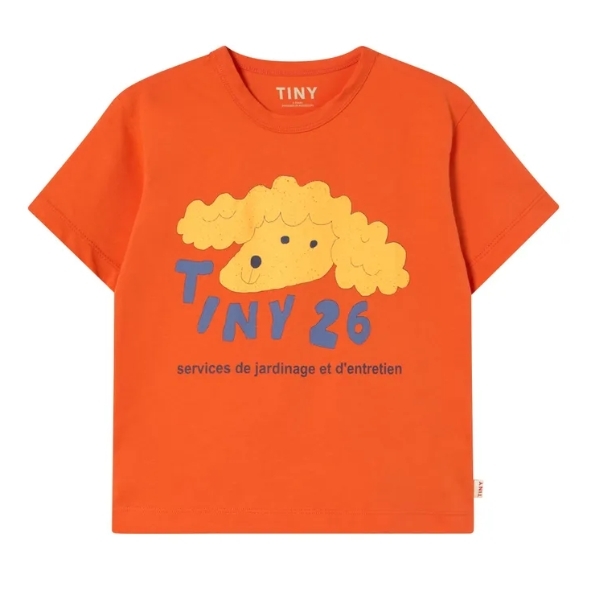 （預購）TINYCOTTONS 大頭黃貴賓狗短袖T恤 YELLOW DOG GRAPHIC TEE - summer red