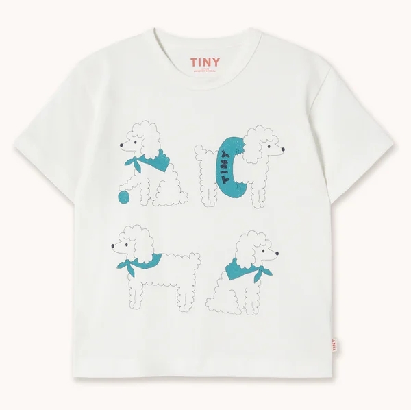 （預購）TINYCOTTONS 貴賓狗漫畫風短袖T恤 POODLE GRAPHIC TEE - off-white