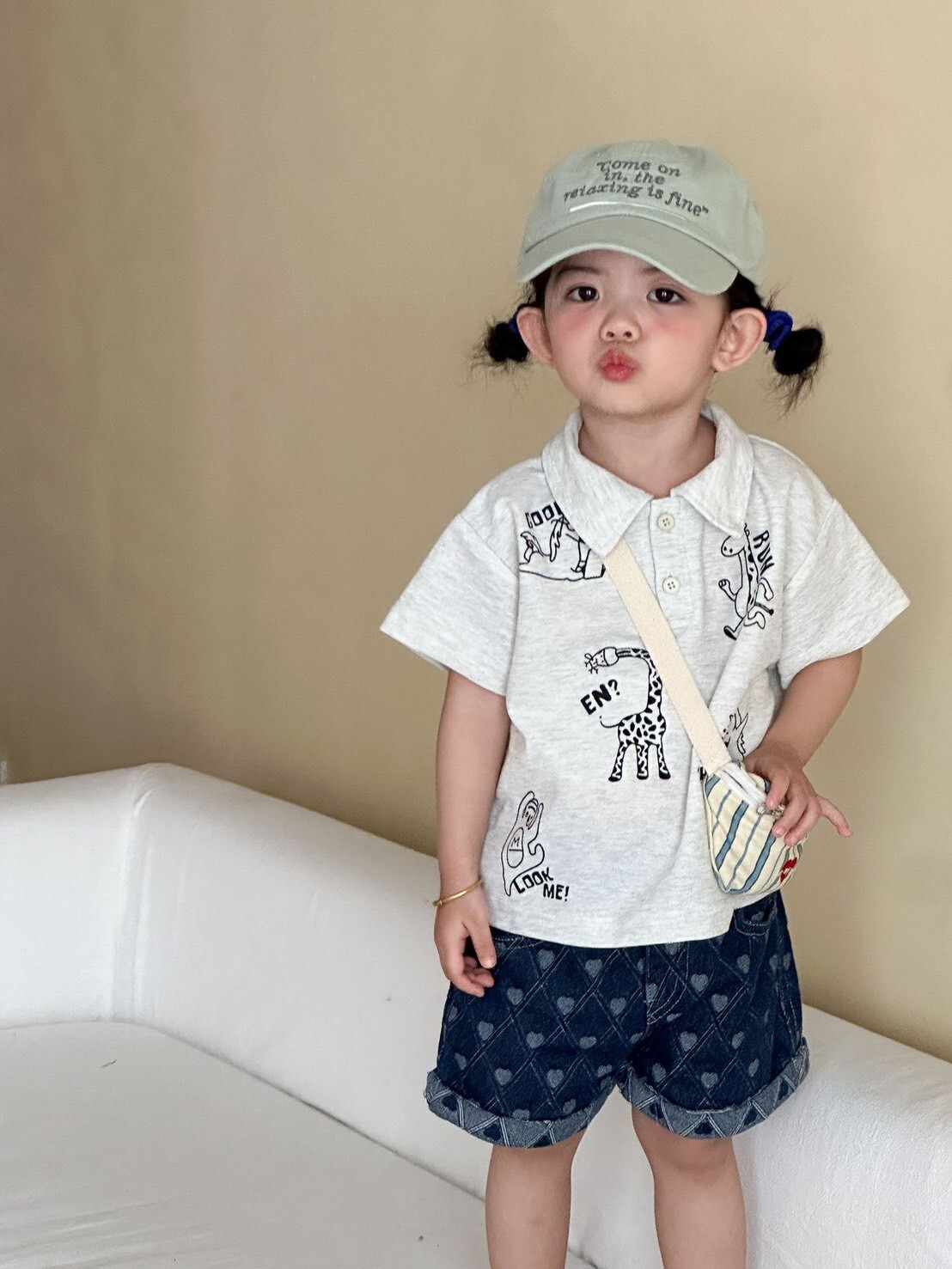 不單調造型褲 ᝰ 格子/愛心牛仔褲