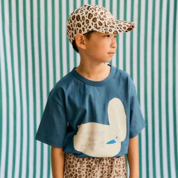 （預購）TINYCOTTONS 好奇天鵝短袖T恤 SWAN GRAPHIC TEE - light navy