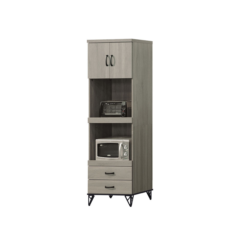 柏蒂家居-卡特森2尺二門二抽拉盤式高餐櫃/電器收納櫃/碗盤置物櫃