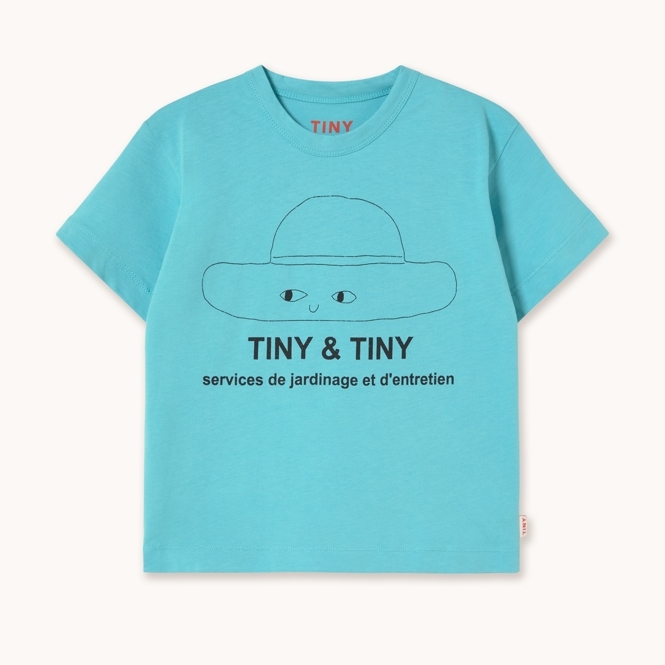 （預購）TINYCOTTONS 趣味帽子短袖T恤 TINY HAT CYAN GRAPHIC TEE - light cyan