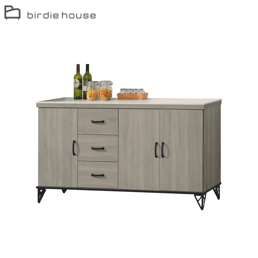 柏蒂家居-卡特森5.4尺三門三抽岩板餐櫃/電器收納櫃/碗盤櫃/置物矮櫃