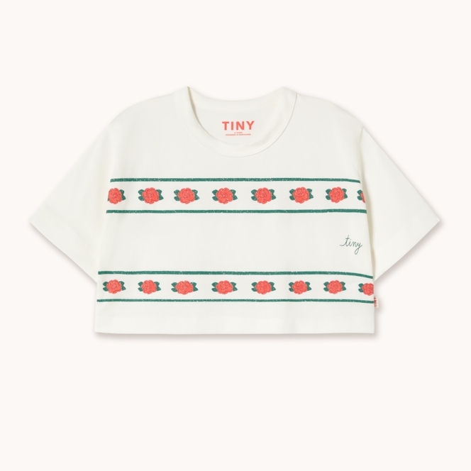 （預購）TINYCOTTONS 玫瑰印花短袖T恤  ROSES CROP TEE - off-white