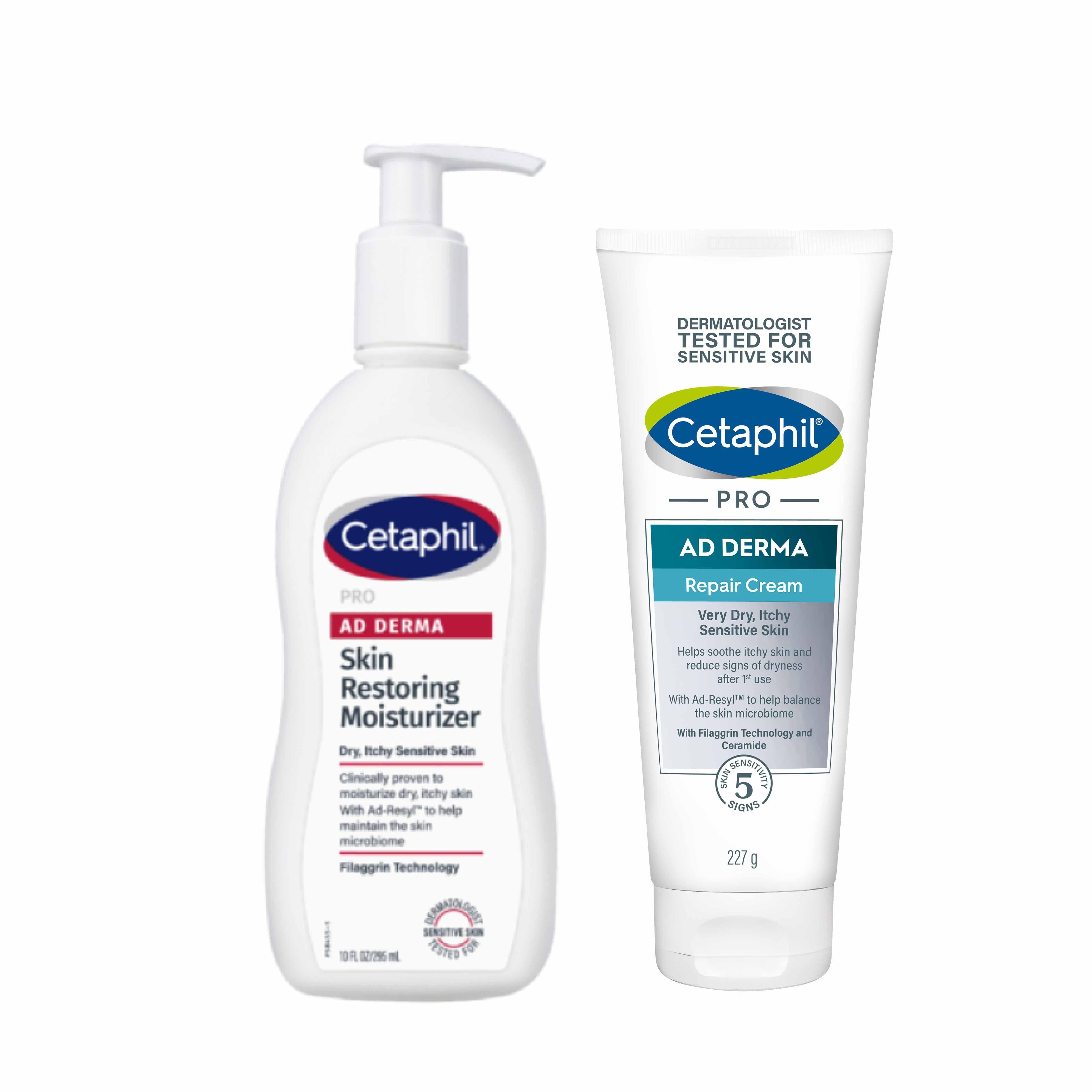 舒特膚 Cetaphil AD益膚康修護滋養乳液295ml*1+AD益膚康修護舒敏乳霜227g*1