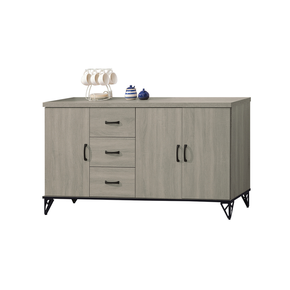 柏蒂家居-卡特森5.4尺三門三抽餐櫃/電器收納櫃/碗盤櫃/置物矮櫃