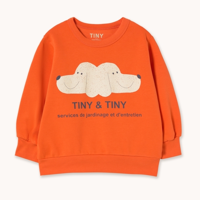 （預購）TINYCOTTONS 雙胞胎小狗衛衣 TINY&TINY GRAPHIC SWEATSHIRT - summer red