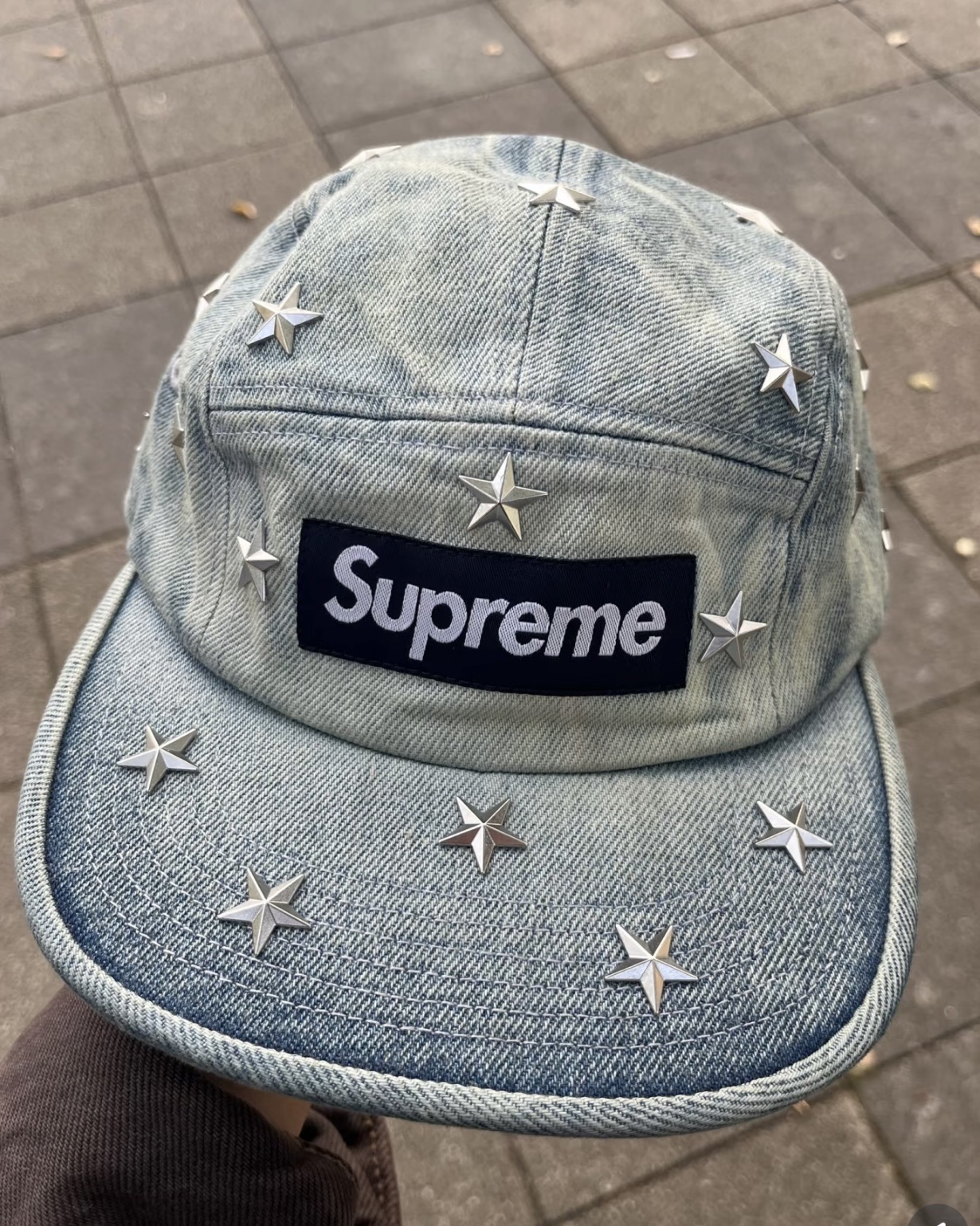 Supreme 26ss Stars Studded Denim Camp Cap 丹寧五分割帽