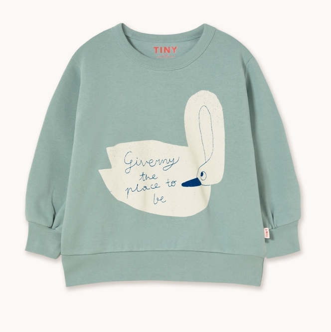 （預購）TINYCOTTONS 好奇天鵝衛衣 SWAN GRAPHIC SWEATSHIRT - warm grey