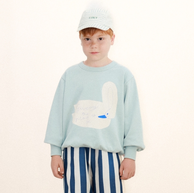 （預購）TINYCOTTONS 好奇天鵝衛衣 SWAN GRAPHIC SWEATSHIRT - warm grey