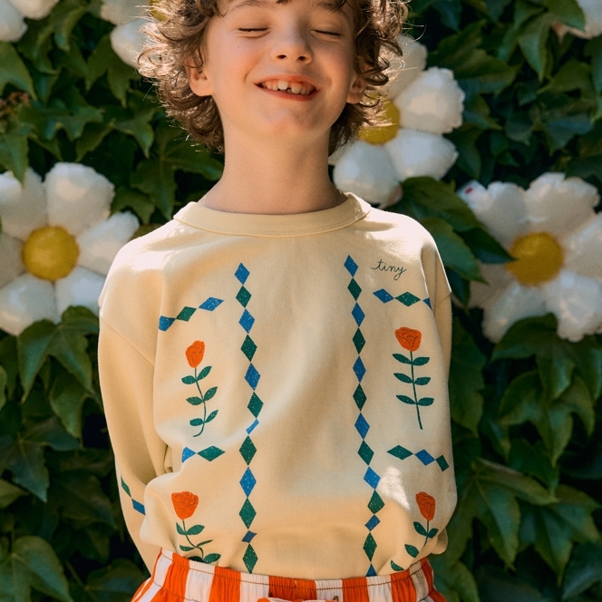 TINYCOTTONS 鑽石玫瑰衛衣 DIAMONDS GRAPHIC SWEATSHIRT - dusty yellow