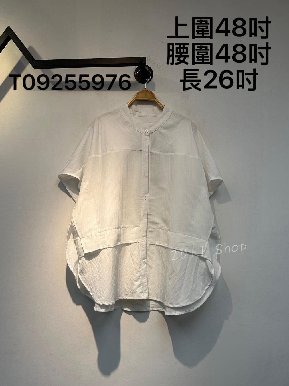 暗條紋設計感無袖恤衫  上圍48吋 腰圍48吋 長26吋  T09255976