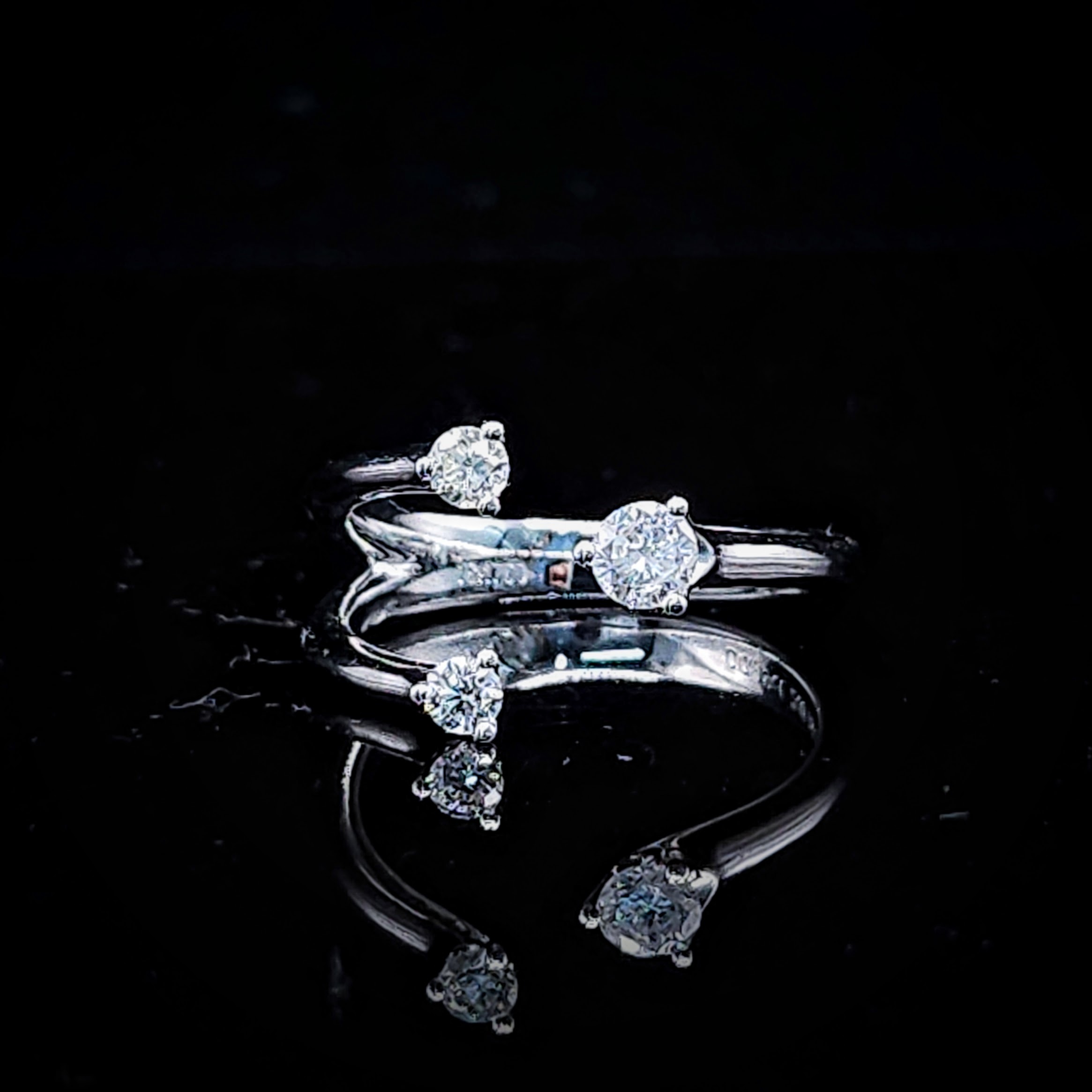 全新18K白金35份鑽石戒指