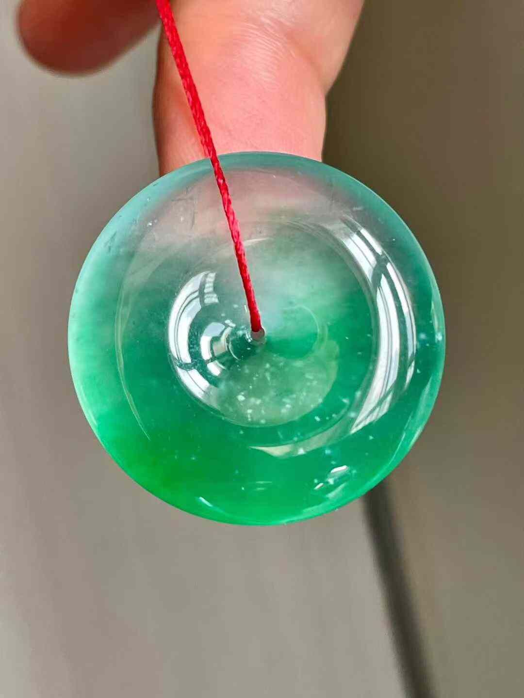 295554 翡翠高冰陽綠平安扣 (27.6mm直徑)