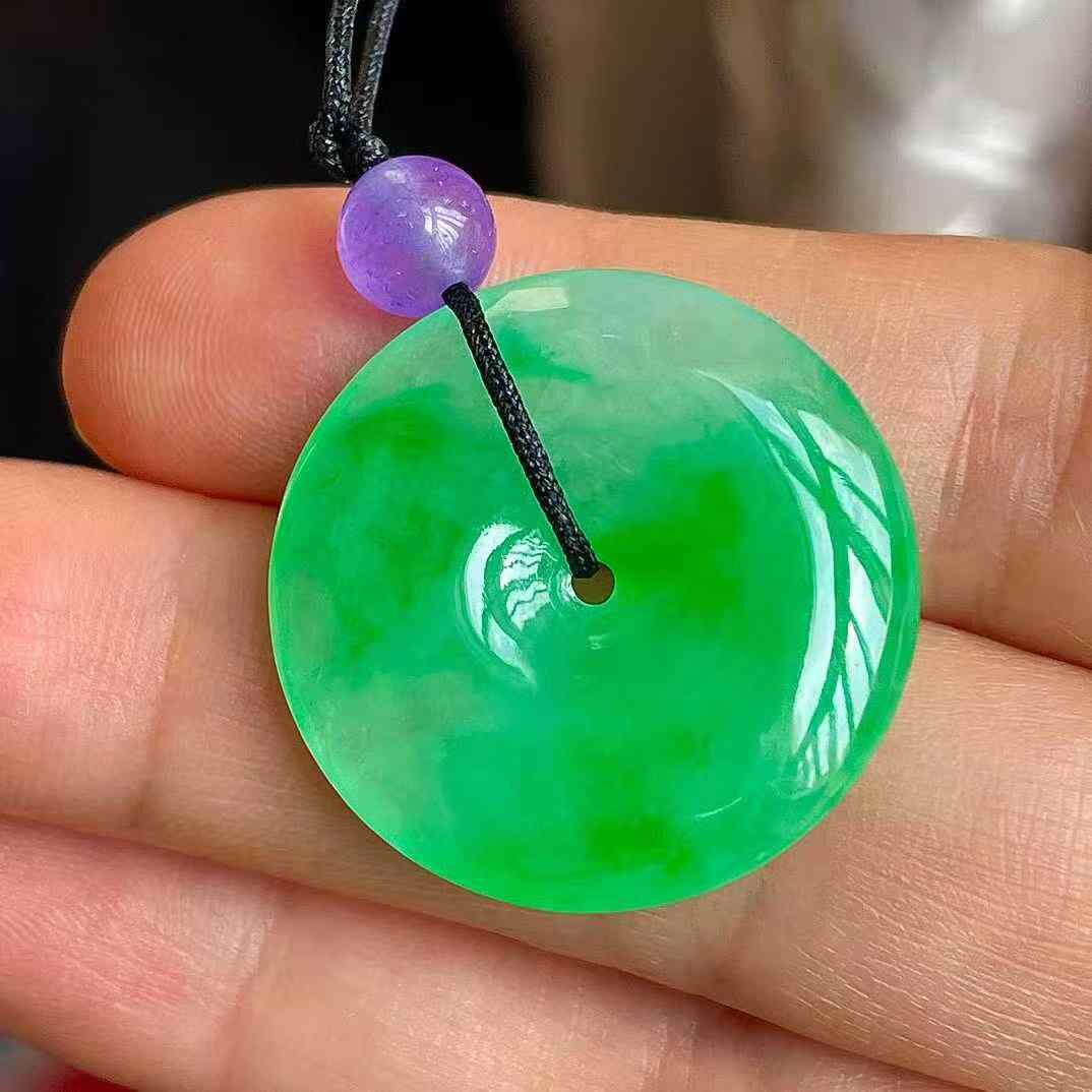 295555 翡翠冰陽綠平安扣吊墜 (24mm直徑)